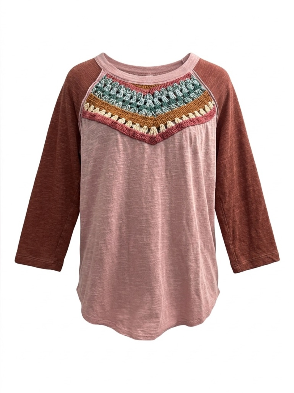 Free People We The Free Dusty Rose Embellished Boho Blouse Size S - Picture 3 of 15